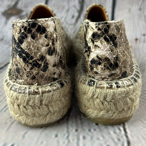 KURT GEIGER LONDON MORELLA Leather Snake Print Slip On Espadrilles - Picture 14 of 17